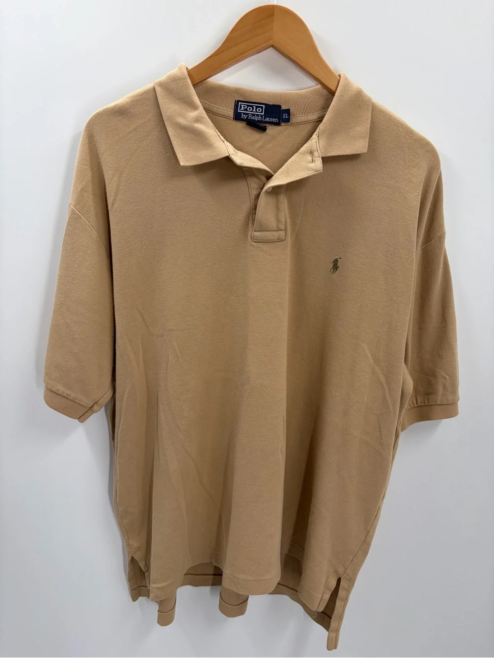 Ralph Lauren Beige Short Sleeve Polo with Embroidered Pony